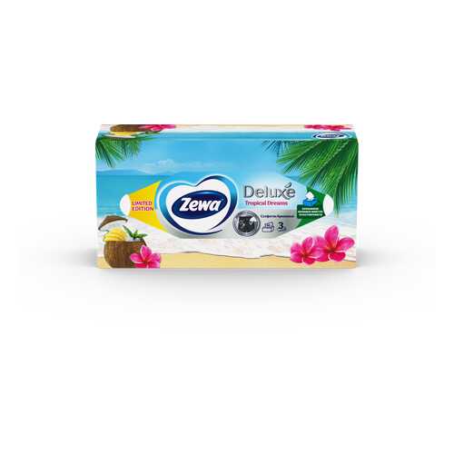 Салфетки Бумажные Косметические Zewa Deluxe Дизайн, 3 слоя, 90 шт. в Швейный мир