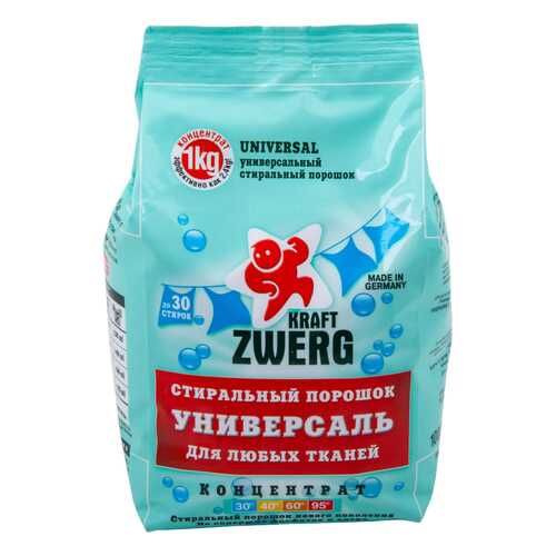Универсальный стиральный порошок Kraft Zwerg концентрат 1 кг в Швейный мир