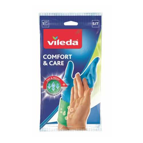 Перчатки для уборки Vileda Comfort & Care с кремом для чувствительной кожи рук размер S в Швейный мир