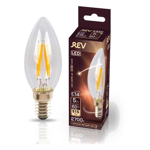Лампа светодиодная FILAMENT свеча С37 E14 5W, 2700K, DECO Premium, теплый свет в Швейный мир