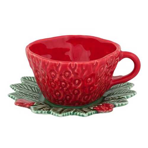 Кофейная чашка с блюдцем Bordallo Pinheiro Strawberries 300 мл в Швейный мир