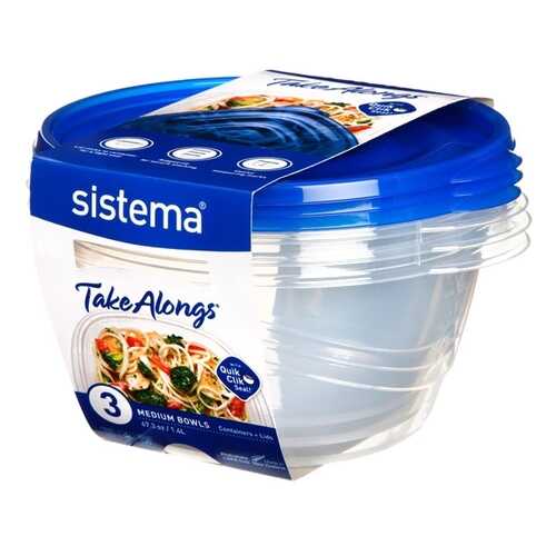 Sistema Набор круглых контейнеров TakeAlongs, 1,4 л (3 шт,) в Швейный мир